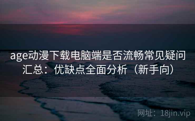 age动漫下载电脑端是否流畅常见疑问汇总：优缺点全面分析（新手向）